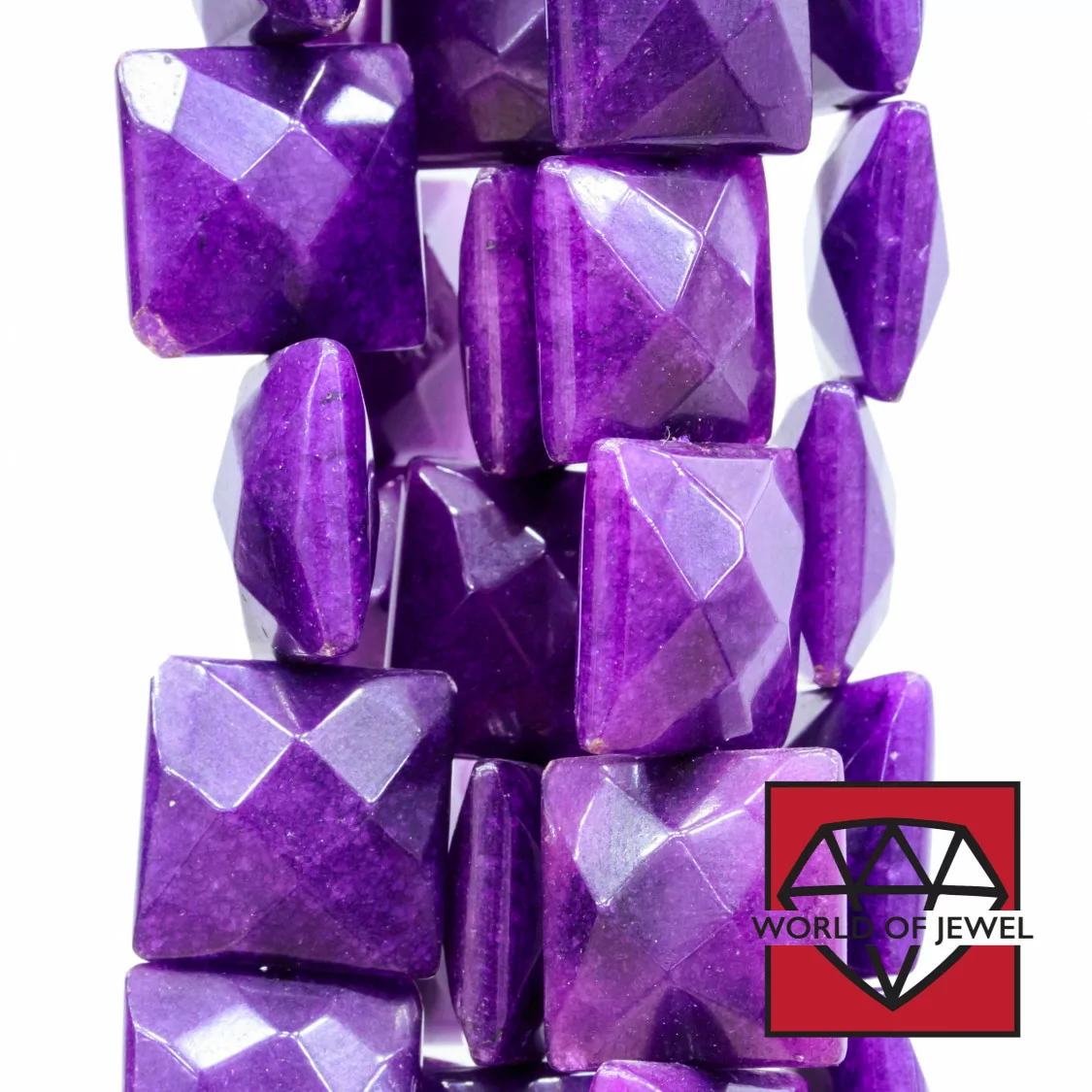 Giada Viola Quadrato Piatto Modello 2 Sfaccettato 20mm-GIADA VIOLA | Worldofjewel.com