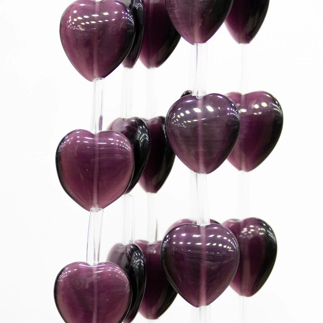 Occhio Di Gatto Cuore Piatto 16mm Viola-OCCHIO DI GATTO | Worldofjewel.com