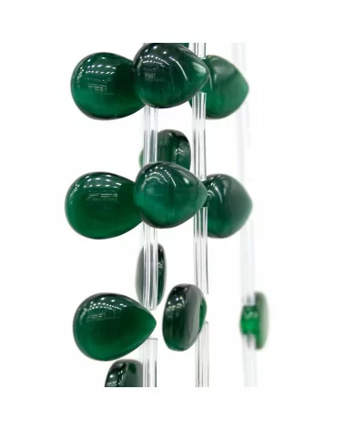 Occhio Di Gatto Gocce Piatte Foro Laterale 18x13mm Verde Smeraldo-OCCHIO DI GATTO | Worldofjewel.com