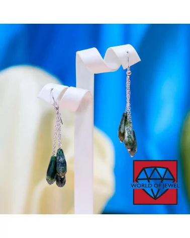 Orecchini A Monachella Di Argento 925 Con Agata Muschiata-ARGENTO 925 FANTASIA | Worldofjewel.com