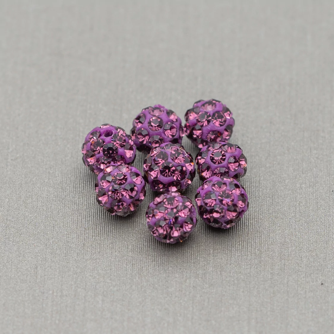 Palline Di Strass Foro Passante Tondo 4mm 20pz Viola-COMPONENTI DI CRISTALLI E STRASS | Worldofjewel.com