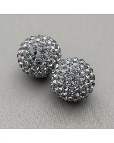 Palline Di Strass Mezzo Foro Tondo 10mm 12pz Grigio-COMPONENTI DI CRISTALLI E STRASS | Worldofjewel.com