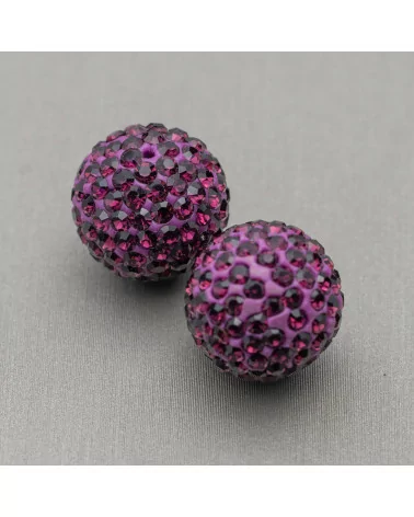 Palline Di Strass Mezzo Foro Tondo 10mm 12pz Viola-COMPONENTI DI CRISTALLI E STRASS | Worldofjewel.com