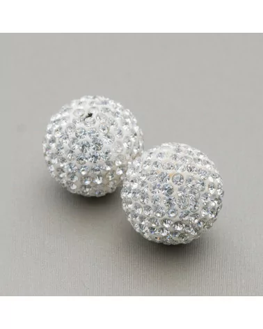 Palline Di Strass Mezzo Foro Tondo 12mm 10pz Bianco-COMPONENTI DI CRISTALLI E STRASS | Worldofjewel.com