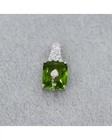 Pendente Di Argento 925 8x18mm Peridot-ARGENTO 925 DESIGN ITALY | Worldofjewel.com