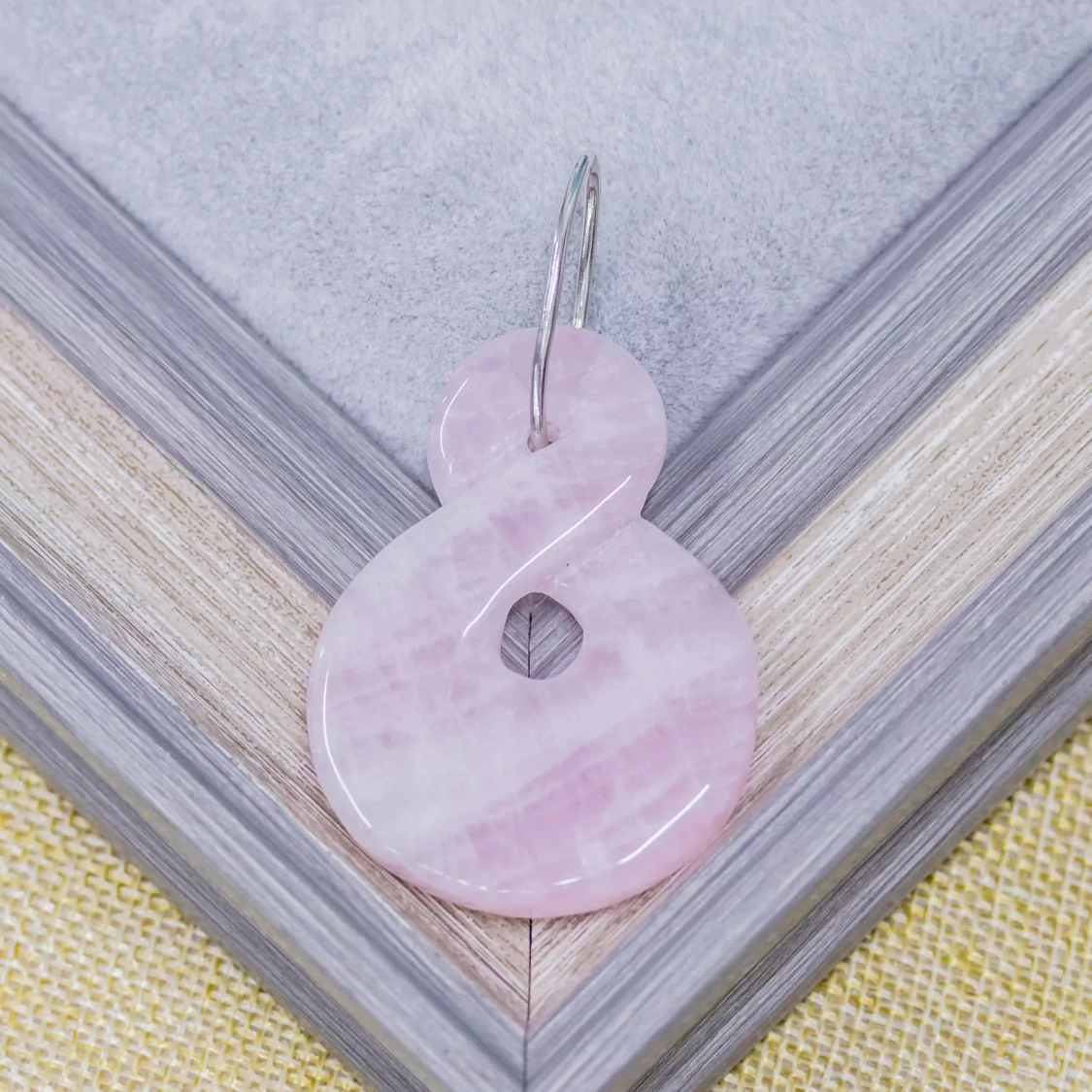 Pendente Di Quarzo Rosa Con Gancio Di Argento 925 Otto 38,5x52,5mm-ARGENTO 925 DESIGN ITALY | Worldofjewel.com