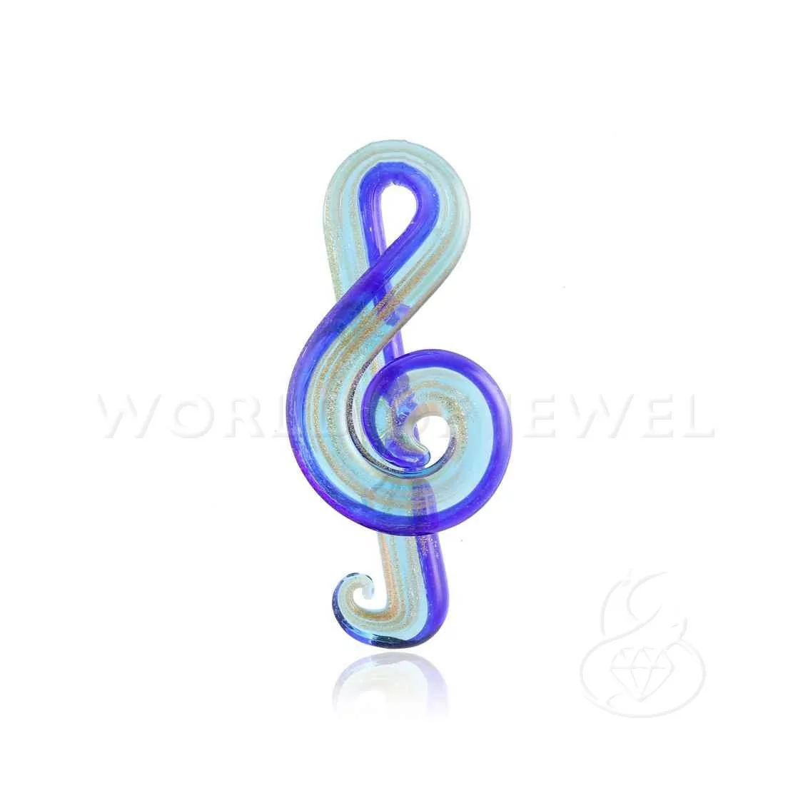 Pendente Di Vetro Di Murano Nota Musicale 30x65mm 2pz Blu-CIONDOLI DI PIETRE DURE | Worldofjewel.com