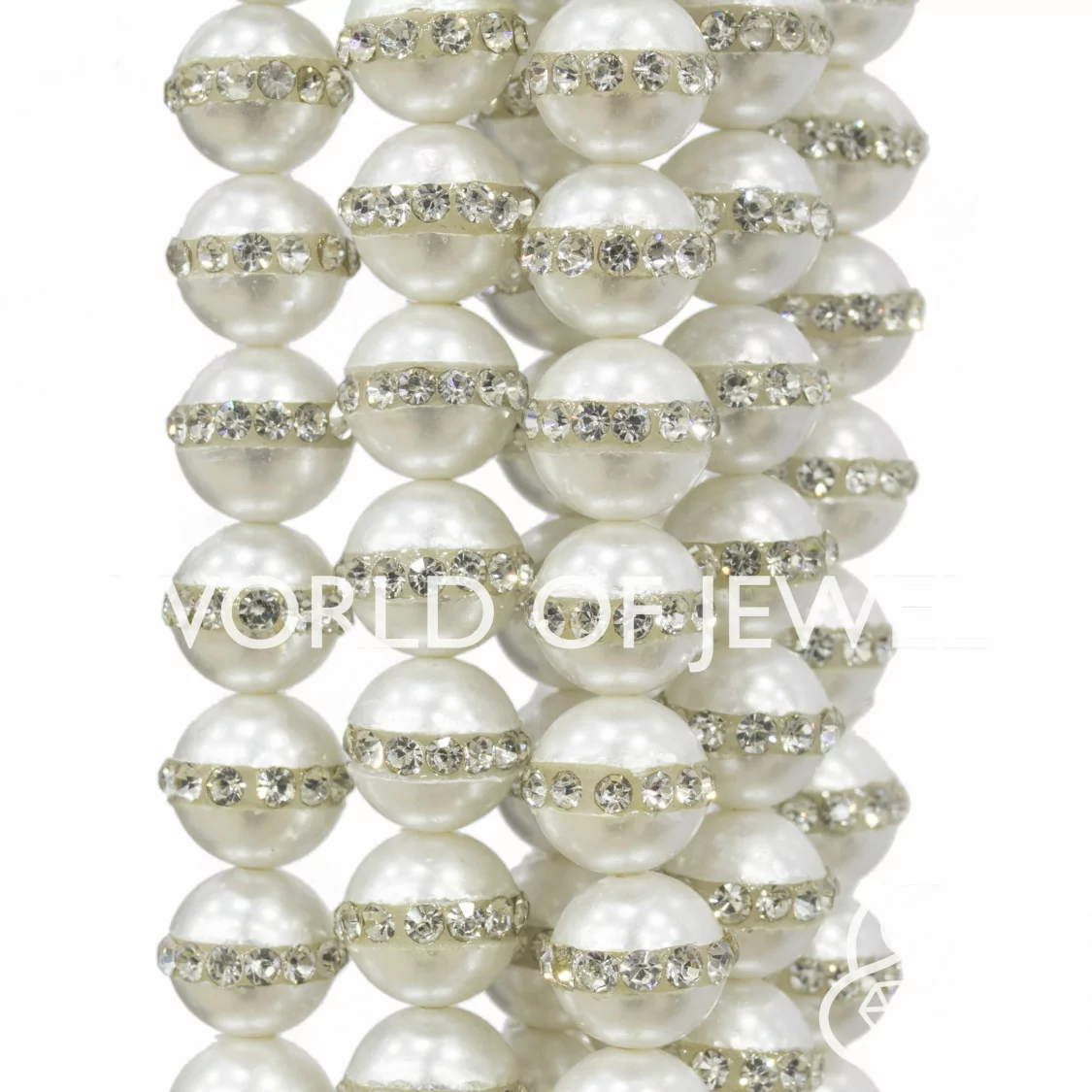 Perle Di Maiorca Con Strass Tondo Liscio 8mm-PERLE BIANCHE | Worldofjewel.com