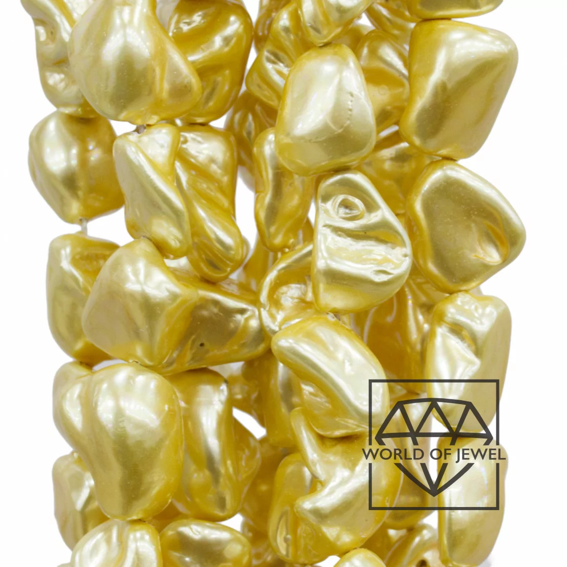 Perle di Maiorca Irregolare Pepita 12-15mm Giallo-PERLE ORO | Worldofjewel.com