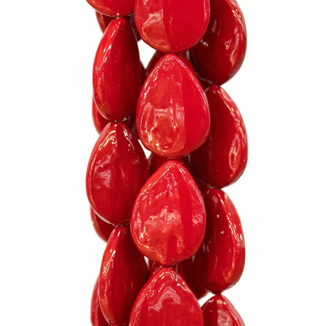 Perle Di Maiorca Rosso Gocce Piatto Barocca 18x25mm-PERLE ROSSE | Worldofjewel.com