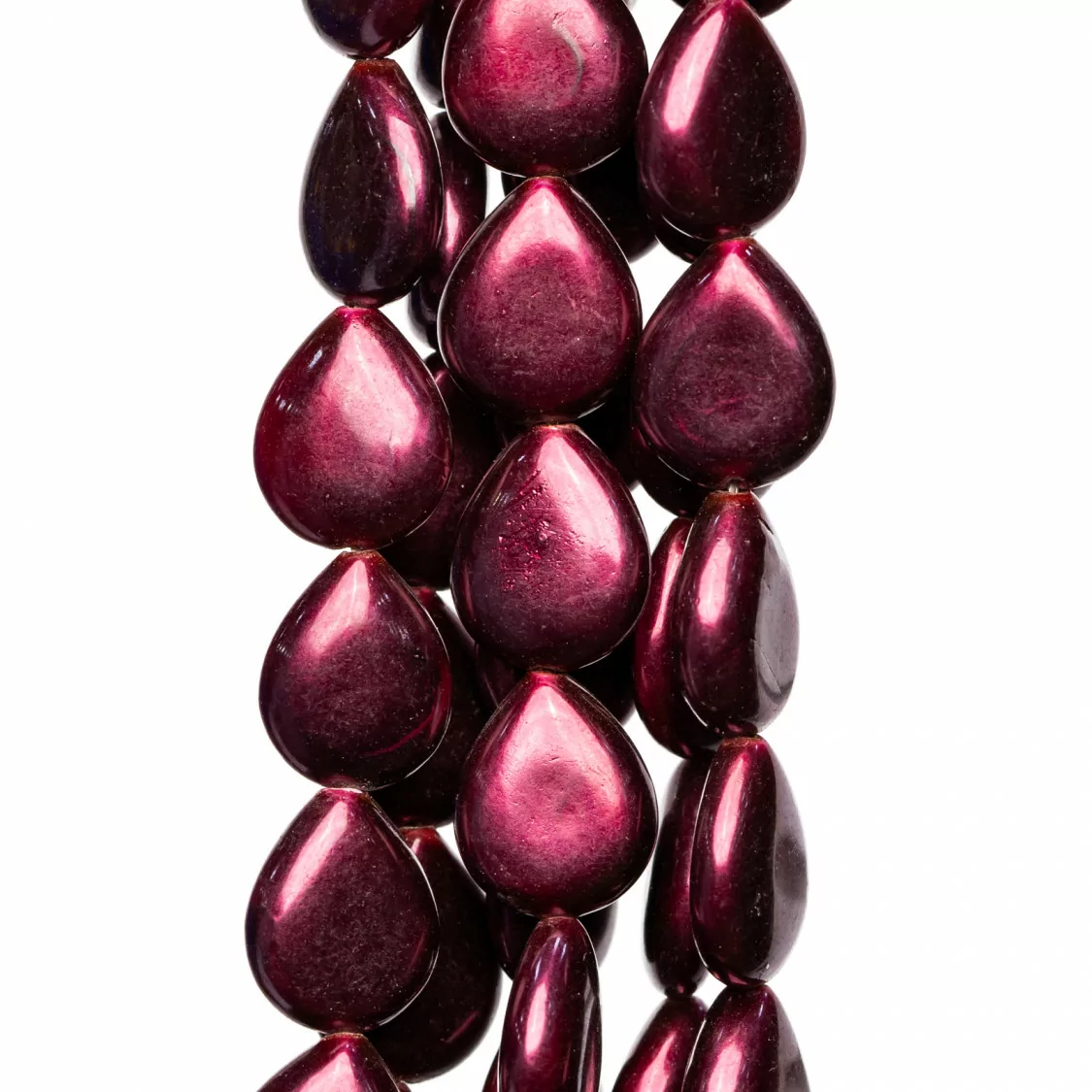 Perle di Maiorca Rosso Vinaccia Gocce Piatto 13x15mm-PERLE ROSSE | Worldofjewel.com