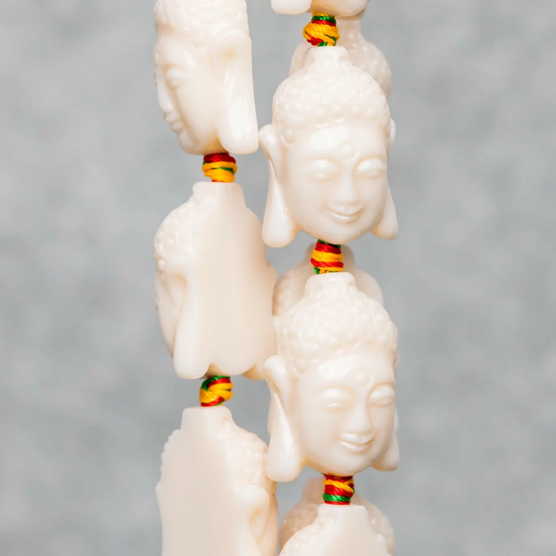 Perline Di Resina A Filo Buddha 16x23mm 15pz Bianco-RESINA A FILO | Worldofjewel.com