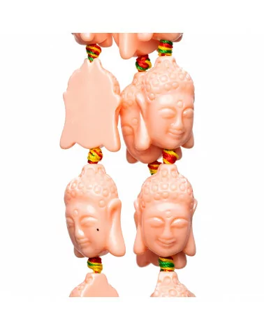 Perline Di Resina A Filo Buddha 16x23mm 15pz Rosa Chiaro-RESINA A FILO | Worldofjewel.com