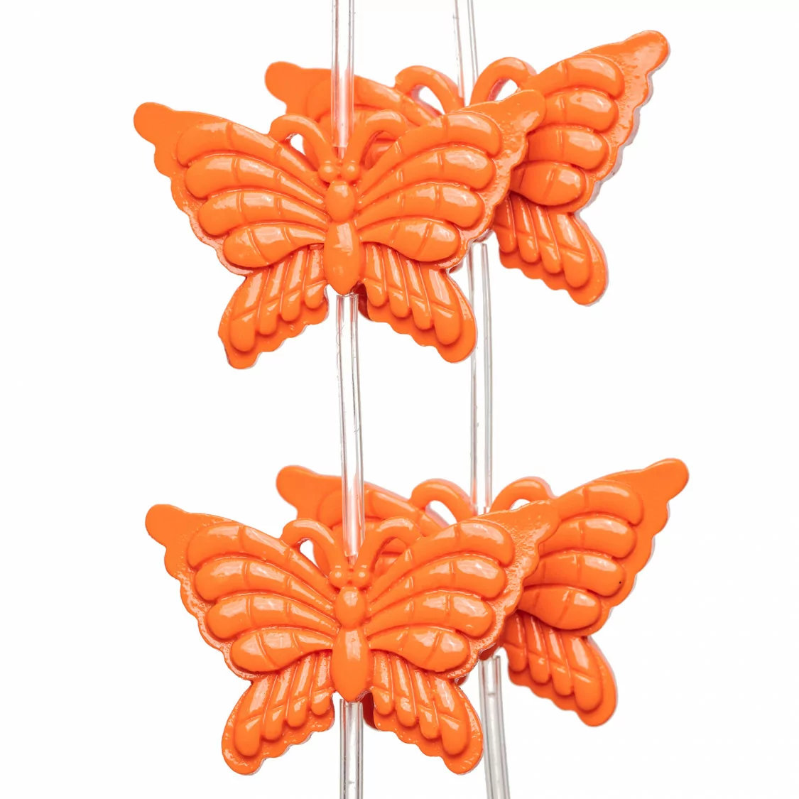 Perline Di Resina A Filo Farfalla Bifaccia 38x25mm 11pz - Arancio-RESINA A FILO | Worldofjewel.com