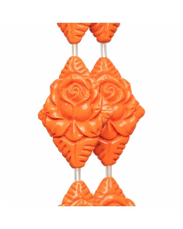 Perline Di Resina A Filo Rombo 35x45mm 8pz Arancio-RESINA A FILO | Worldofjewel.com