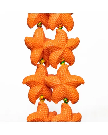 Perline Di Resina A Filo Stelle Marine 28mm 12pz Arancio-RESINA A FILO | Worldofjewel.com