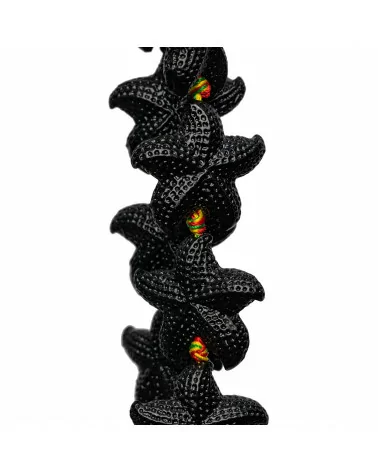 Perline Di Resina A Filo Stelle Marine 28mm 12pz Nero-RESINA A FILO | Worldofjewel.com