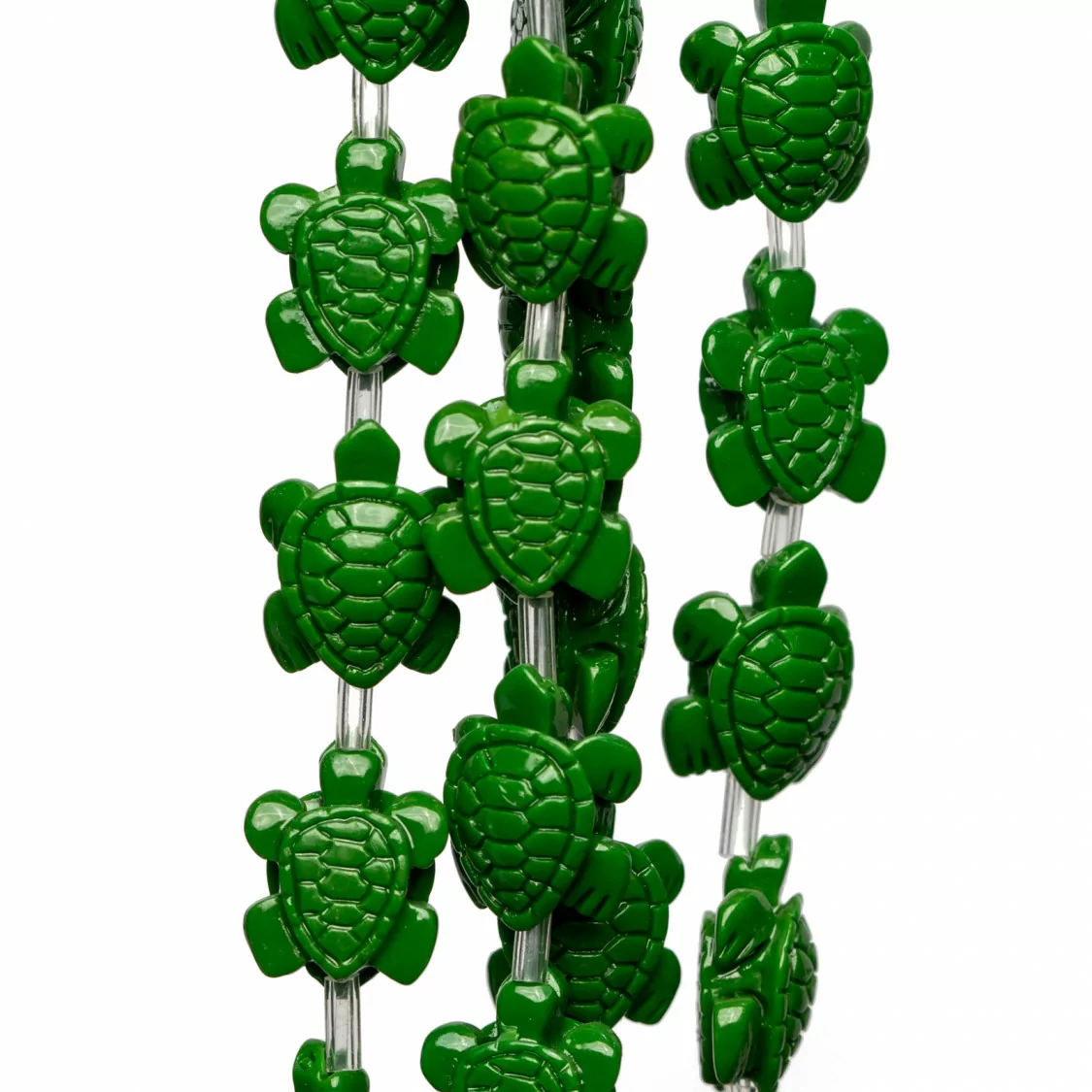 Perline Di Resina A Filo Tartaruga 12x14mm 22pz Verde-RESINA A FILO | Worldofjewel.com