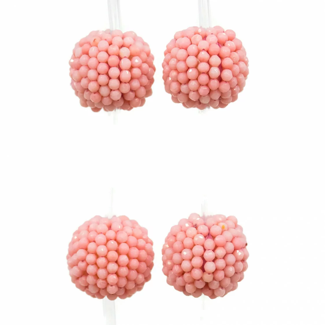 Pietra Mora Intrecciata Sfera Tonda Liscia Di Corallo Rosa 24mm 7pz-PERLINE MORE INTRECCIATE | Worldofjewel.com