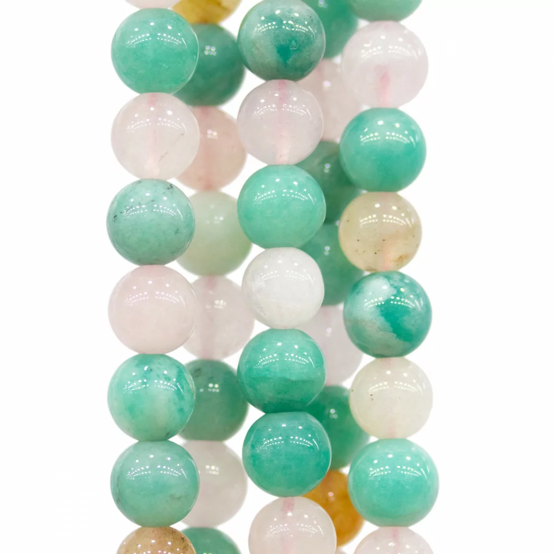 Quarzo Multicolor Amazzonite E Quarzo Rosa Tondo Liscio 8mm-AMAZONITE MULTICOLOR | Worldofjewel.com