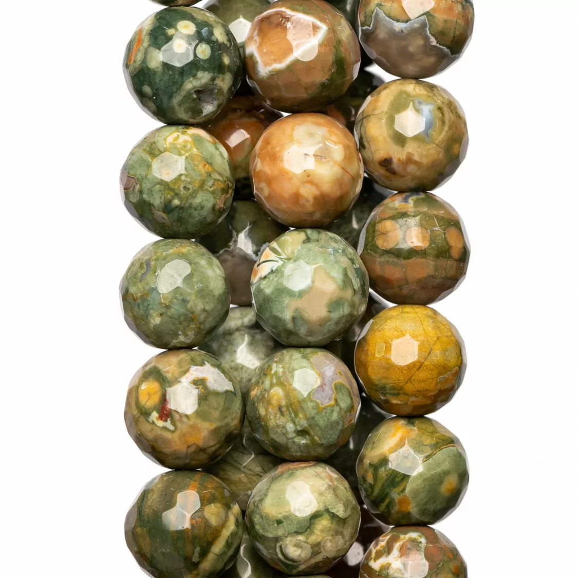 Riolite Perlina Tonda Sfaccettata 10mm Verde-RIOLITE | Worldofjewel.com