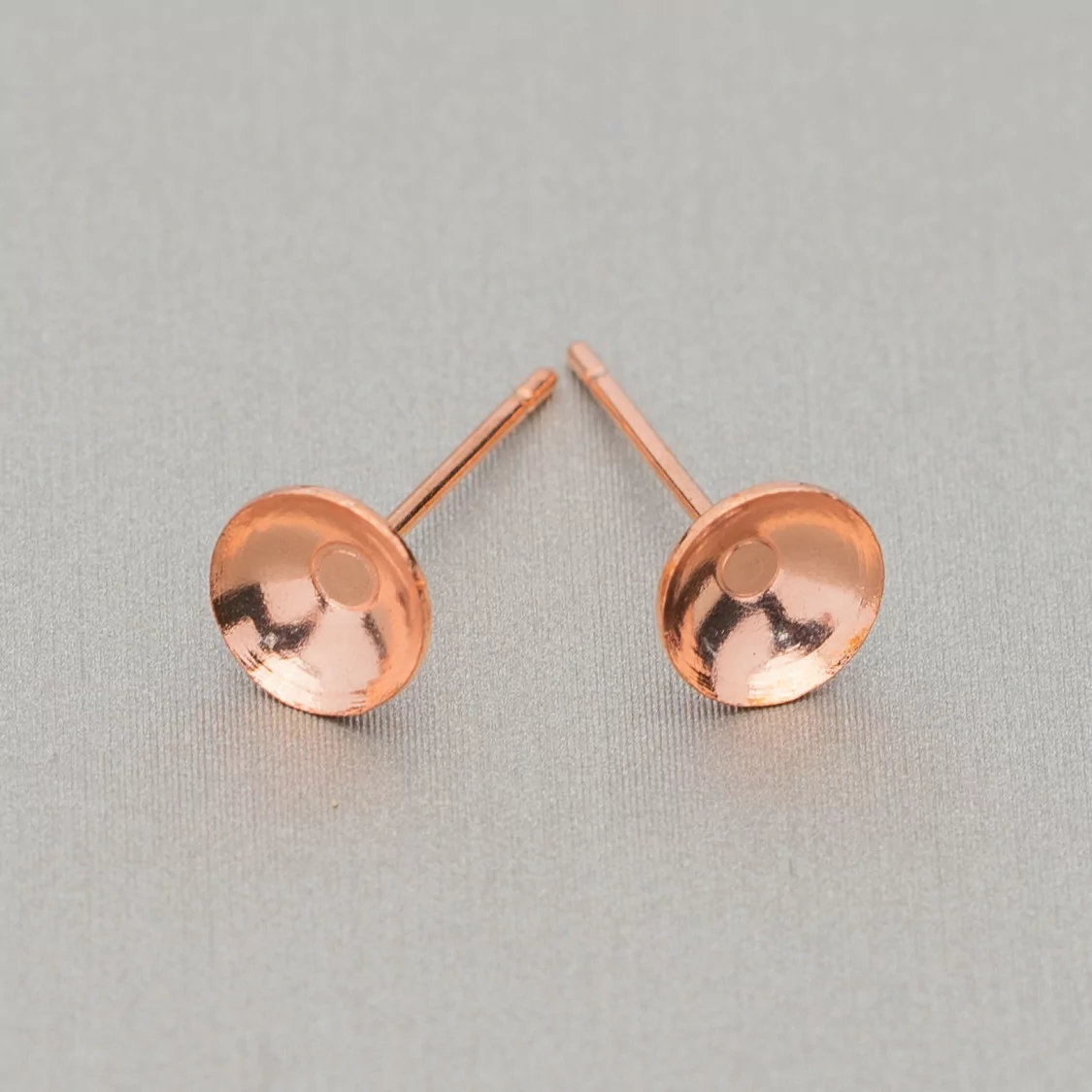 Base Per Orecchini Di Ottone Perno A Coppetta 6mm 250 Paia Oro Rosa-BASI DI OTTONE E BRONZO | Worldofjewel.com