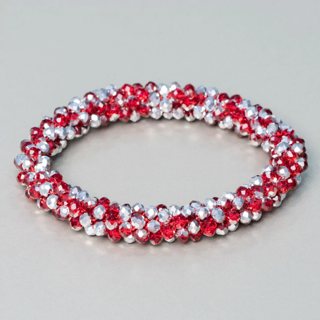 Bracciale Elastico Di Cristalli Intrecciati 10mm Con Cristalli da 4,5mm 1pz MOD11-BRACCIALI DI CRISTALLI | Worldofjewel.com