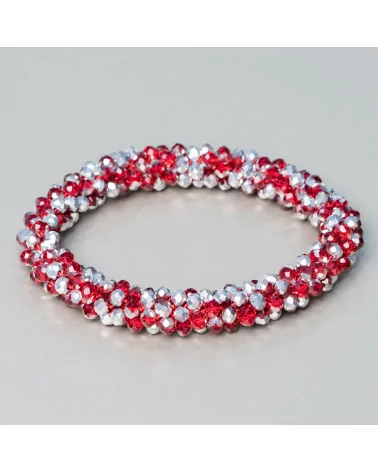 Bracciale Elastico Di Cristalli Intrecciati 10mm Con Cristalli da 4,5mm 1pz MOD11-BRACCIALI DI CRISTALLI | Worldofjewel.com