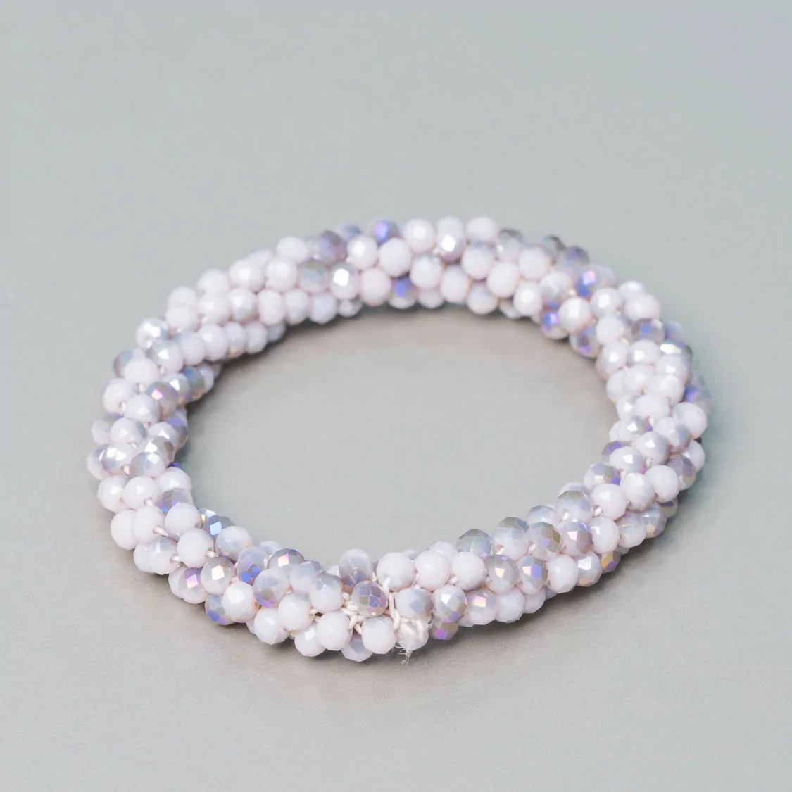 Bracciale Elastico Di Cristalli Intrecciati 10mm Con Cristalli da 4,5mm 1pz MOD15-BRACCIALI DI CRISTALLI | Worldofjewel.com