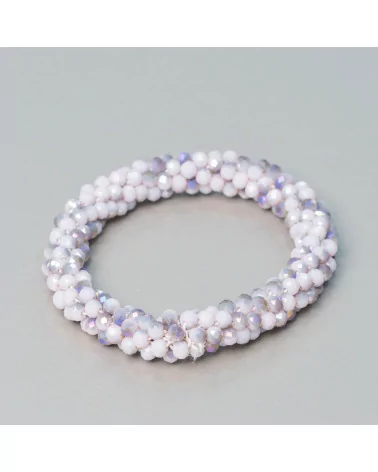 Bracciale Elastico Di Cristalli Intrecciati 10mm Con Cristalli da 4,5mm 1pz MOD15-BRACCIALI DI CRISTALLI | Worldofjewel.com