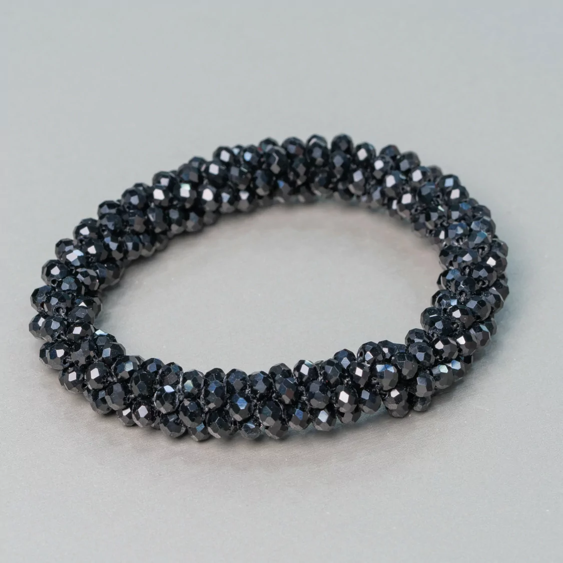 Bracciale Elastico Di Cristalli Intrecciati 10mm Con Cristalli da 4,5mm 1pz MOD40-BRACCIALI DI CRISTALLI | Worldofjewel.com