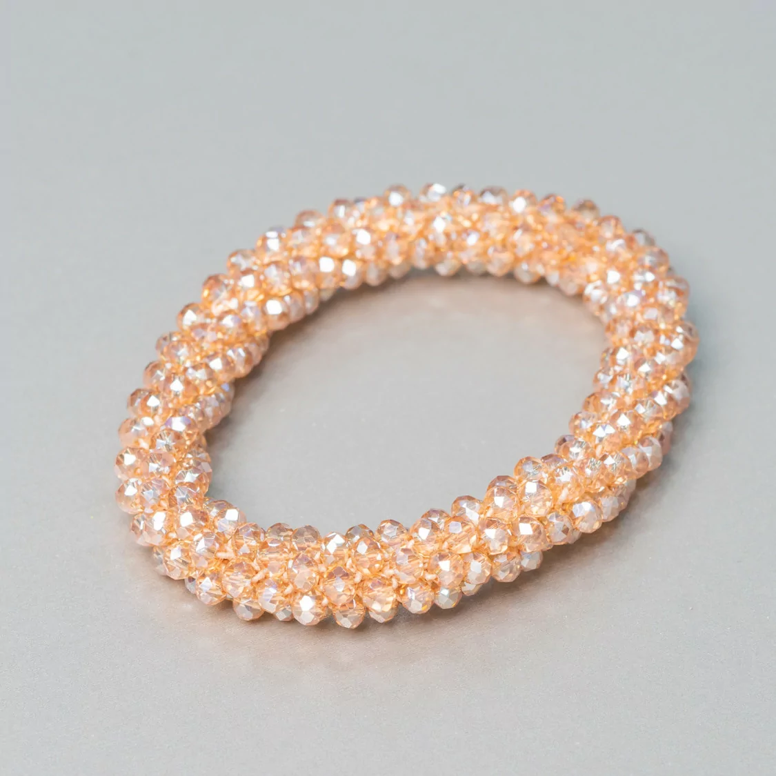 Bracciale Elastico Di Cristalli Intrecciati 10mm Con Cristalli da 4,5mm 1pz MOD43-BRACCIALI DI CRISTALLI | Worldofjewel.com