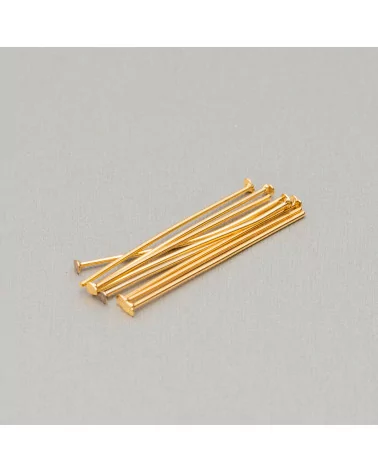 Chiodini Spilli Di Acciaio Testa Piatta 0,7x20mm 50gr Placcato Oro 730pz-CHIODINI A TESTA PIATTA | Worldofjewel.com