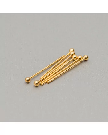 Chiodini Spilli Di Acciaio Testa Tonda 0,7x20mm 45gr Placcato Oro-CHIODINI A PALLINA | Worldofjewel.com