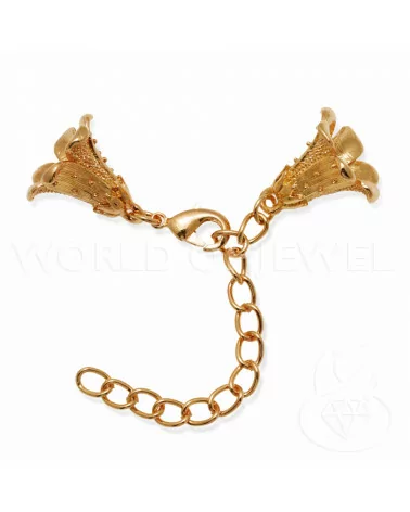 Chiusura Di Ottone Con Coppette Grandi 8 Paia Oro Rosa-CHIUSURE DI OTTONE E BRONZO | Worldofjewel.com