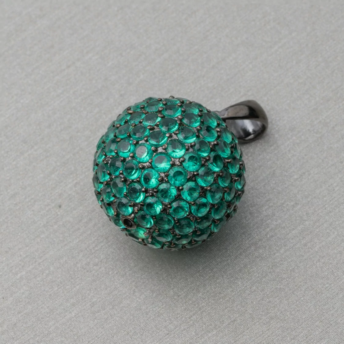 Ciondolo Pendente Di Argento 925 Con Zirconi Pave' Incastonati A Goccia 16x28mm Verde-ARGENTO 925 DESIGN ITALY | Worldofjewel.com