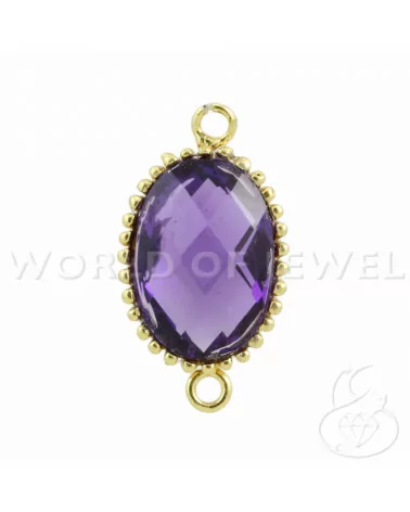 Componente Di Argento 925 Cabochon Idrotermale Ovale 12x22mm 4pz Dorato Viola- CABOCHON DI PIETRE DURE | Worldofjewel.com