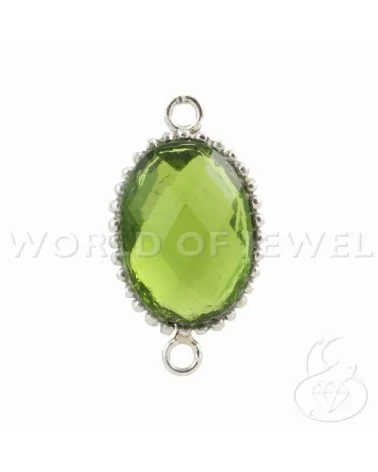 Componente Di Argento 925 Cabochon Idrotermale Ovale 12x22mm 4pz Rodiato Verde- CABOCHON DI PIETRE DURE | Worldofjewel.com