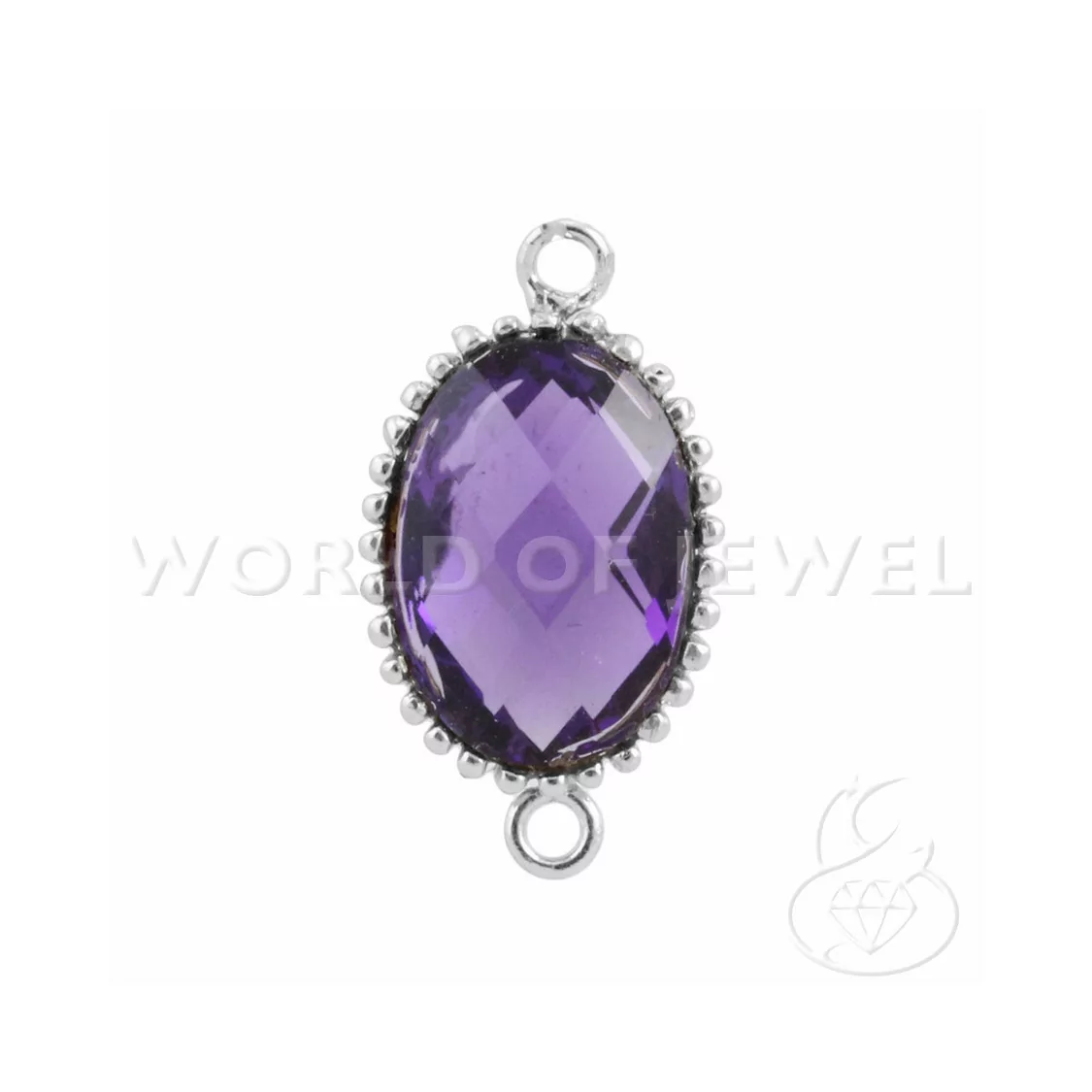 Componente Di Argento 925 Cabochon Idrotermale Ovale 12x22mm 4pz Rodiato Viola- CABOCHON DI PIETRE DURE | Worldofjewel.com