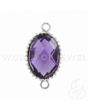 Componente Di Argento 925 Cabochon Idrotermale Ovale 12x22mm 4pz Rodiato Viola- CABOCHON DI PIETRE DURE | Worldofjewel.com