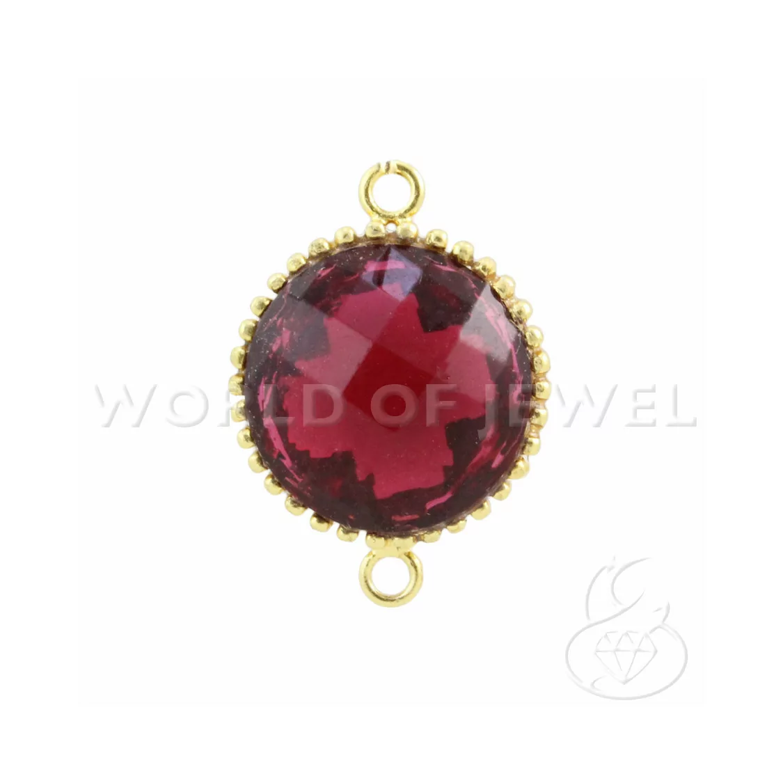 Componente Di Argento 925 Cabochon Idrotermale Tondo 16mm 2pz Dorato Rosso-CABOCHON BORDATI E INCASTONATI | Worldofjewel.com