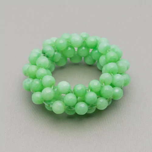 Composant gemme Tressé Rond Perforé 50mm 1pc Jade Chrysoprase