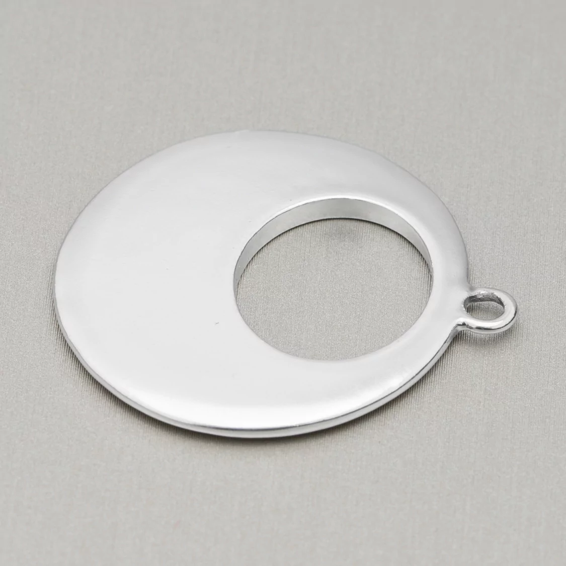 Componenti Di Zama A 1 Anellino Creola Ovale 34x33mm 26pz Silver-CONNETTORI LISCI | Worldofjewel.com