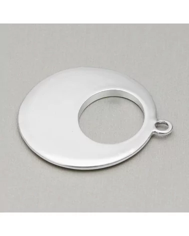 Componenti Di Zama A 1 Anellino Creola Ovale 34x33mm 26pz Silver-CONNETTORI LISCI | Worldofjewel.com