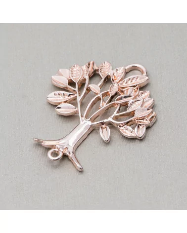 Componenti Di Zama A 2 Anellini Albero Della Vita 35x42mm 20pz Oro Rosa Light-CONNETTORI LISCI | Worldofjewel.com