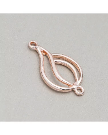 Componenti Di Zama A 2 Anellini Ampolla 18x33mm 45pz Oro Rosa-CONNETTORI LISCI | Worldofjewel.com