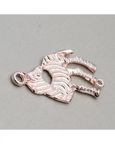 Componenti Di Zama A 2 Anellini Zebra 26x44mm 20pz Oro Rosa Light-CONNETTORI LISCI | Worldofjewel.com