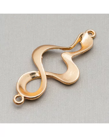 Componenti Di Zama Spirale Intrecciata A 2 Anellini 22x46mm 30pz Dorato Satinato-CONNETTORI LISCI | Worldofjewel.com