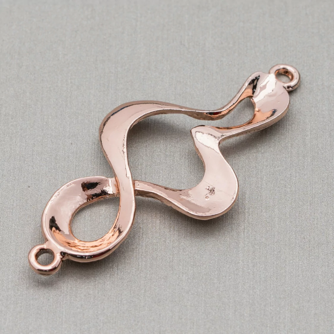 Componenti Di Zama Spirale Intrecciata A 2 Anellini 22x46mm 30pz Oro Rosa Light-CONNETTORI LISCI | Worldofjewel.com