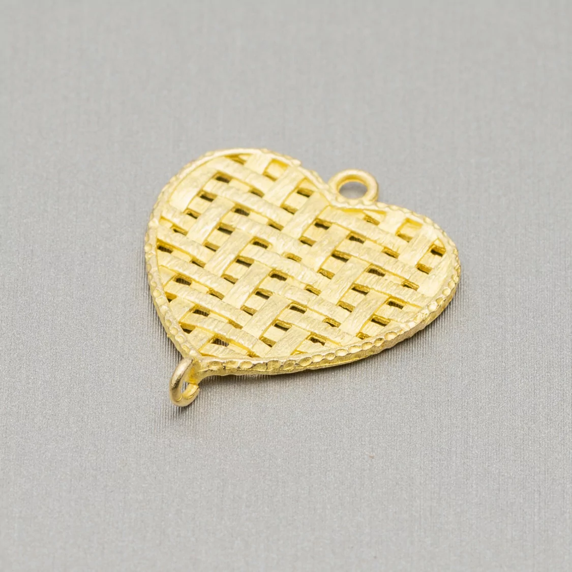 Connettore Componente Di Bronzo Cuore Con Intreccio A Cesto 20x25mm 24pz-CONNETTORI LISCI | Worldofjewel.com